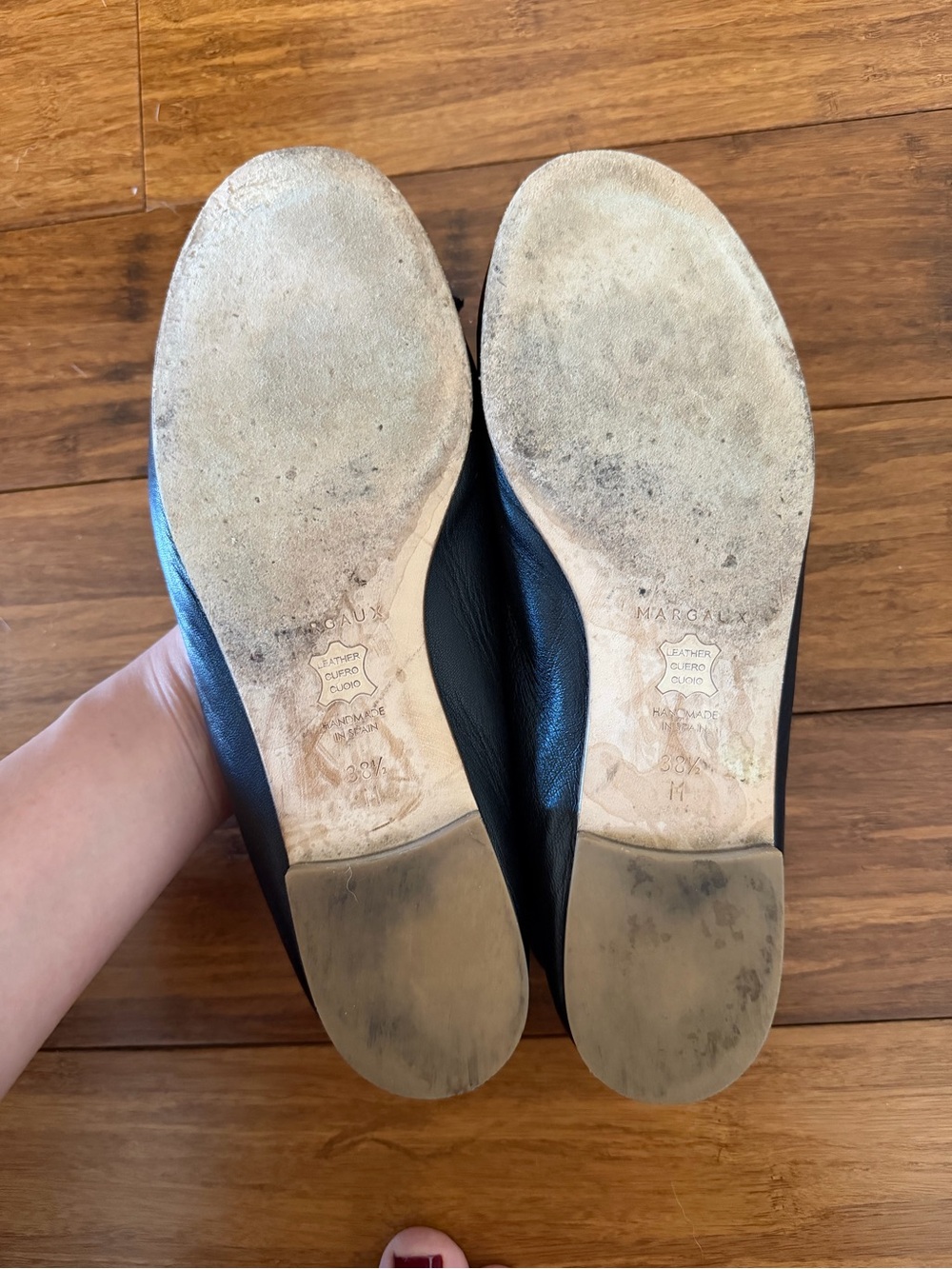 Margaux Demi black Leather Bow Ballet Flats - Picture 4 of 7